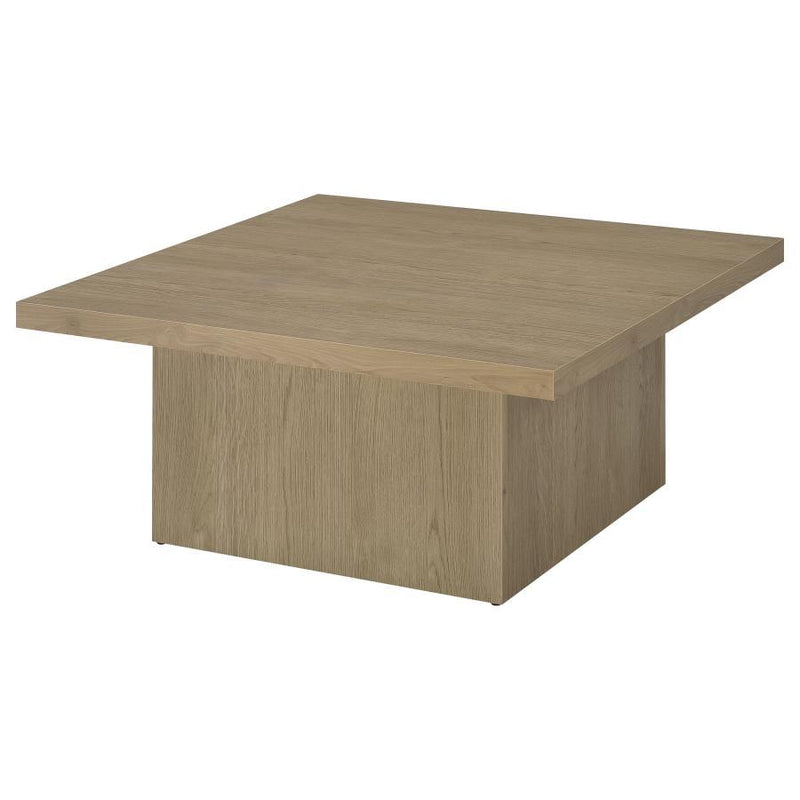 Rustic Mango Wood Square Table with Sturdy Block Base