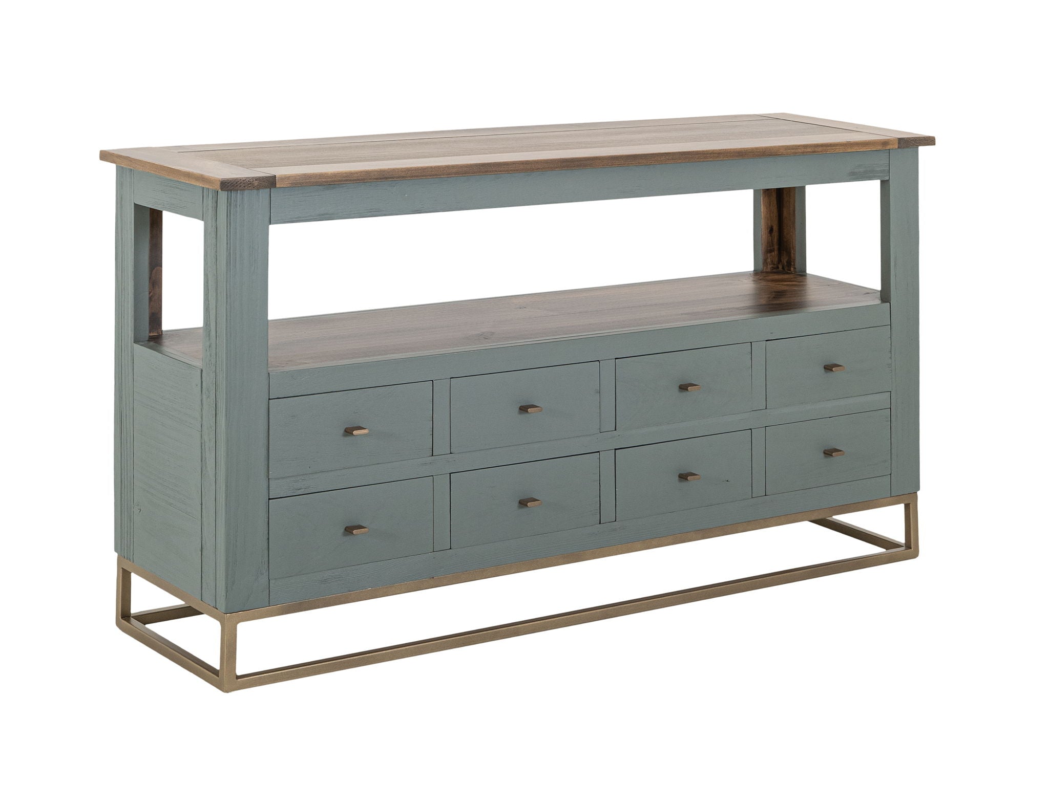 Timber Chairside Table in Forest Green