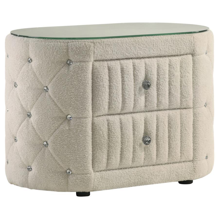 Sonya 2-Drawer Upholstered Nightstand Bedside Table