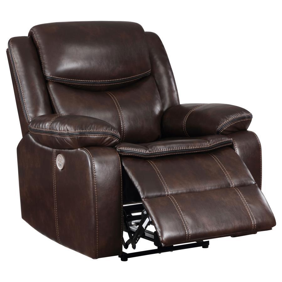 Sycamore Dark Gray Upholstered Power Recliner Chair