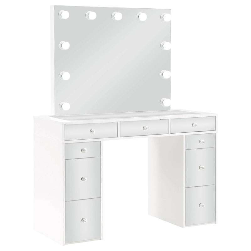 Regina Makeup Vanity Table with LED Mirror and Stool Set