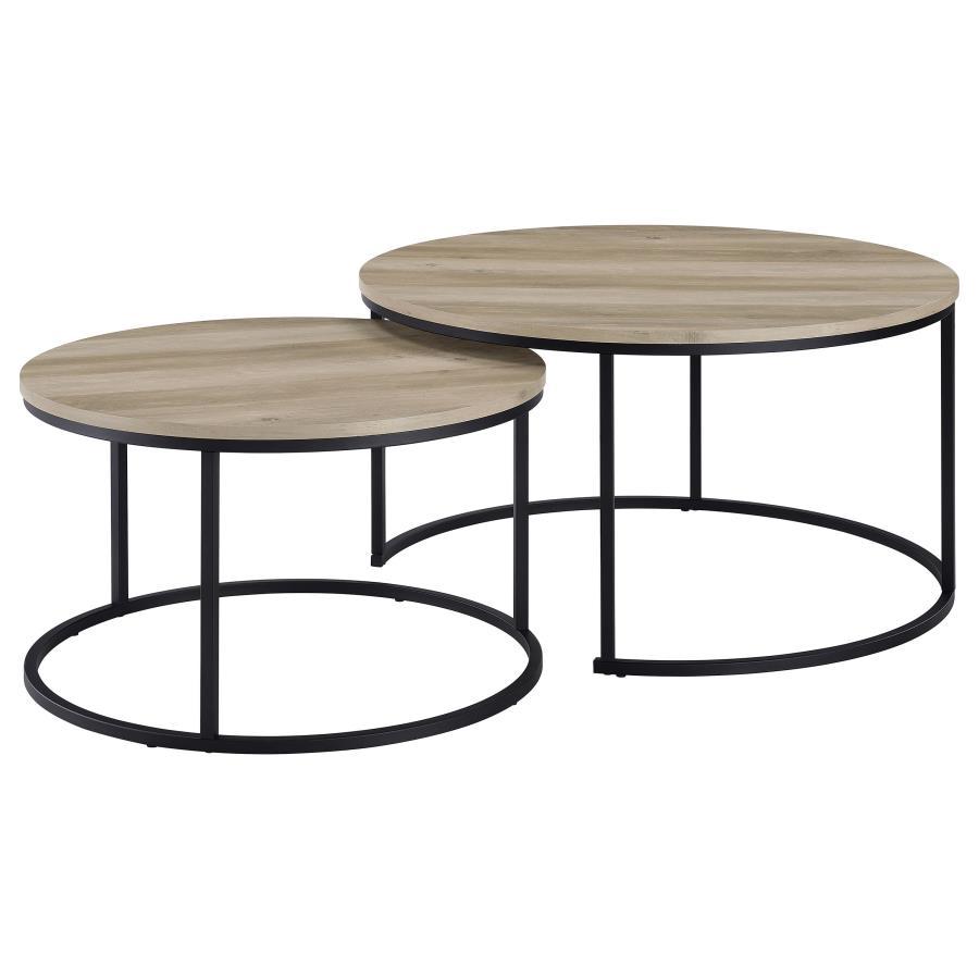 Lainey 2 Piece Round Faux Marble Nesting Coffee Table
