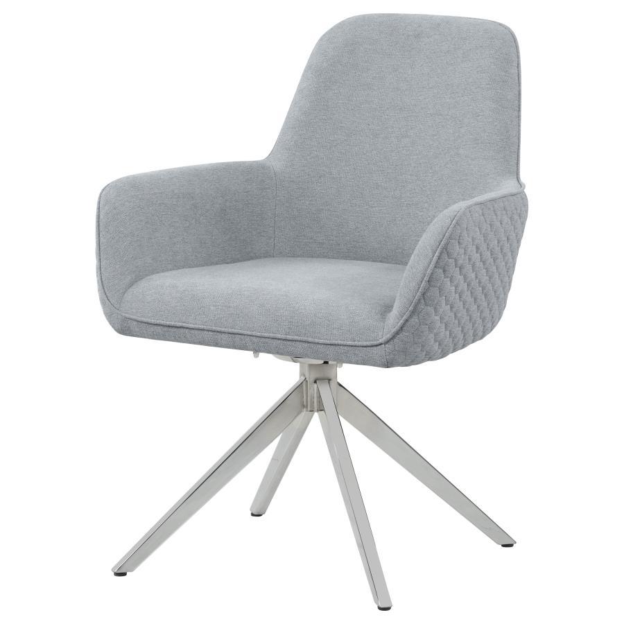 Abby Fabric Swivel Dining Arm Chair