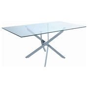 Carmelo Rectangular Glass Top Dining Table