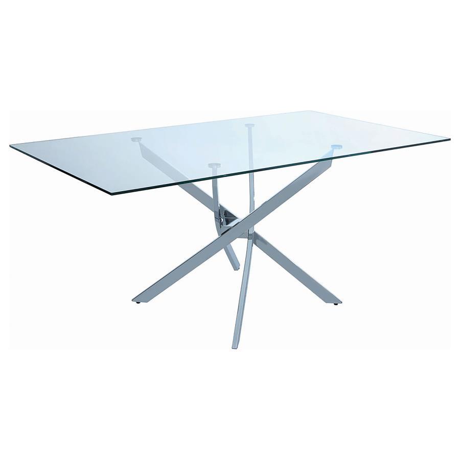 Carmelo Rectangular Glass Top Dining Table