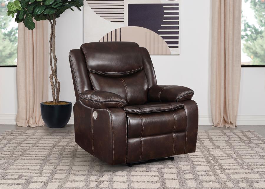 Sycamore Dark Gray Upholstered Power Recliner Chair
