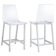 Juelia - Set of 2 Chrome Counter Stools