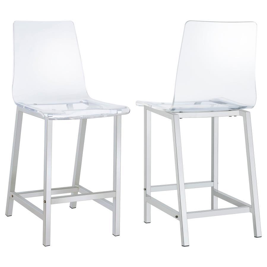 Juelia - Set of 2 Chrome Counter Stools