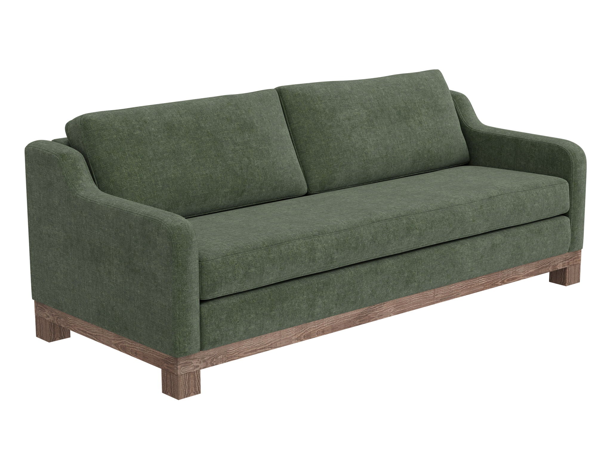 Samba Fabric Sofa Olive Green Solid Pine