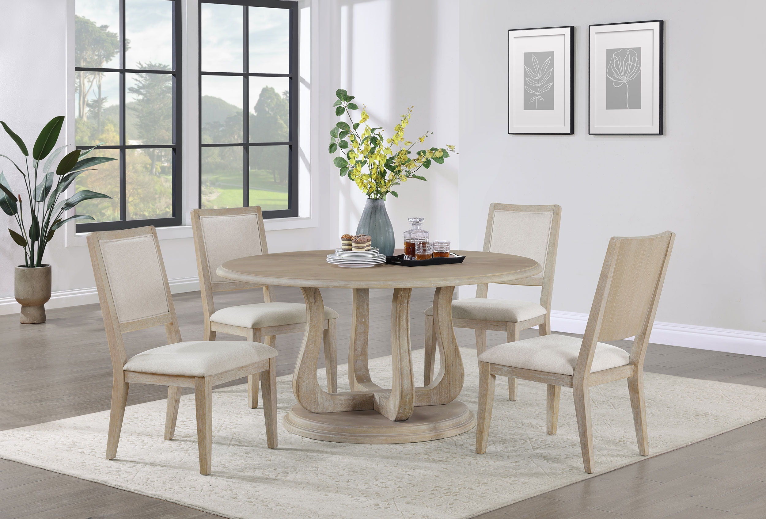 Trofello - 5 Piece Round Dining Table Set