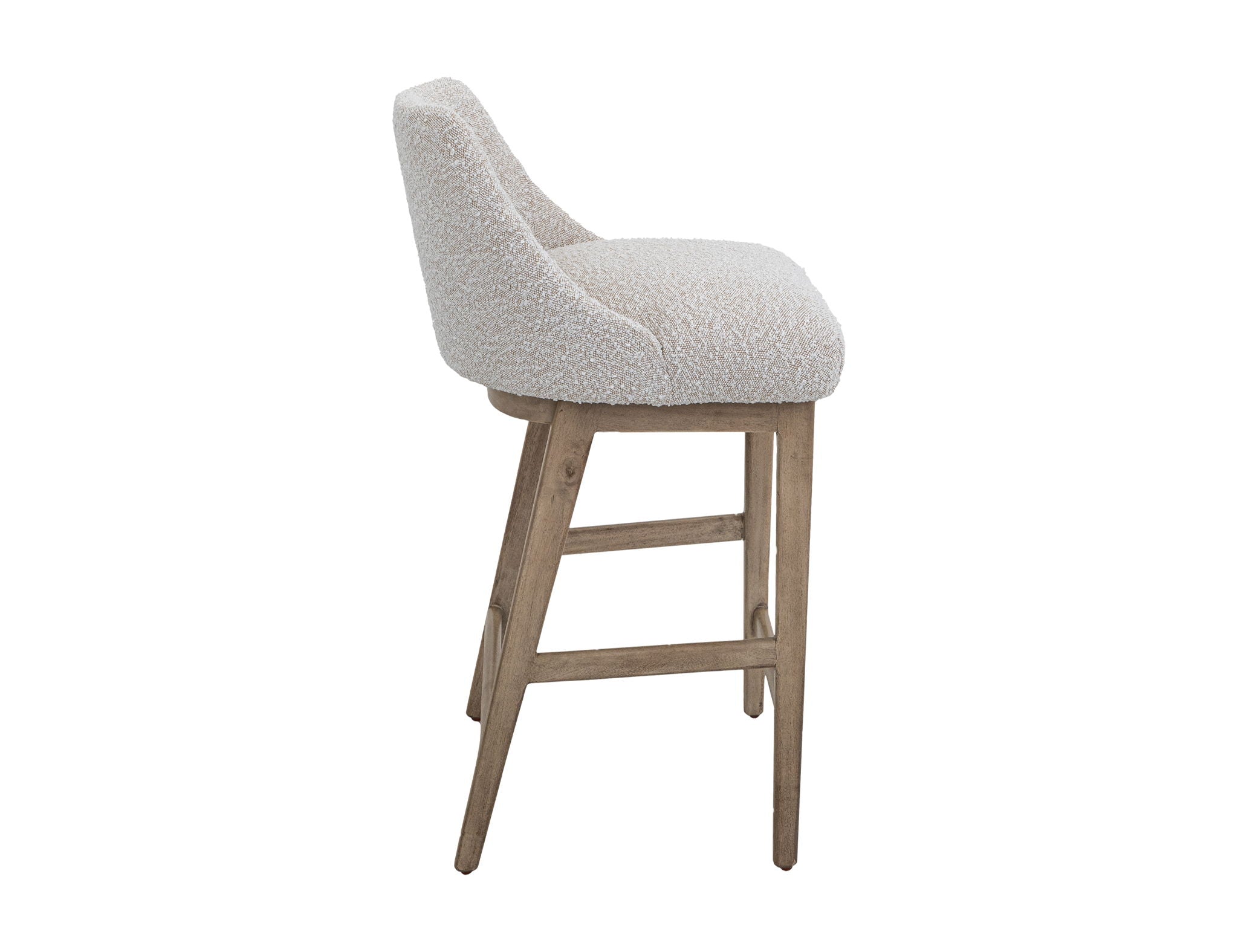 Emma Upholstered Barstool with Wooden Frame