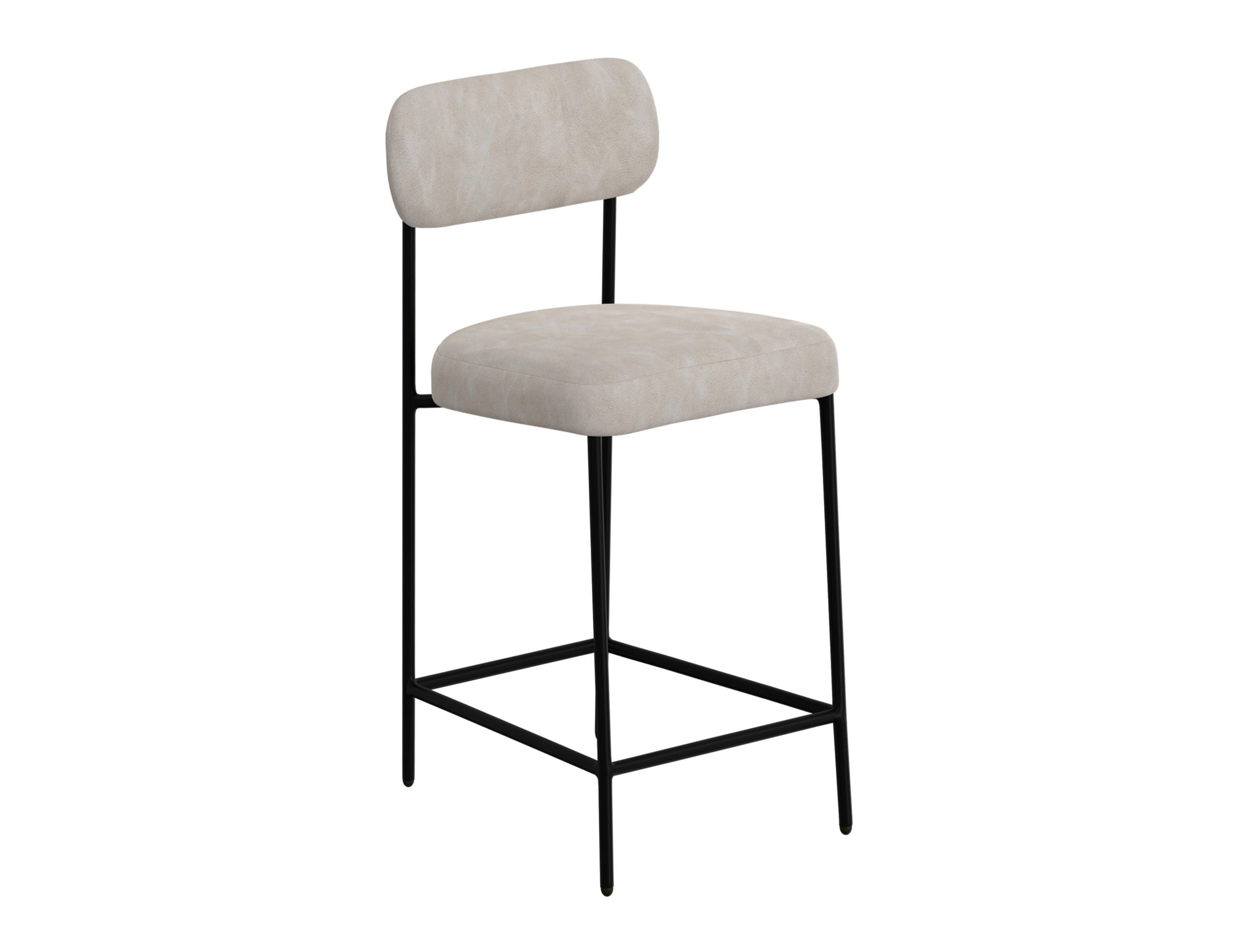 Upholstered Barstools with Wooden Frame & Metal Base - Seating - Bar Stool