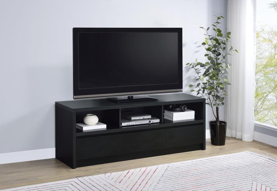 Rutland 78" Black 3-Drawer TV Stand