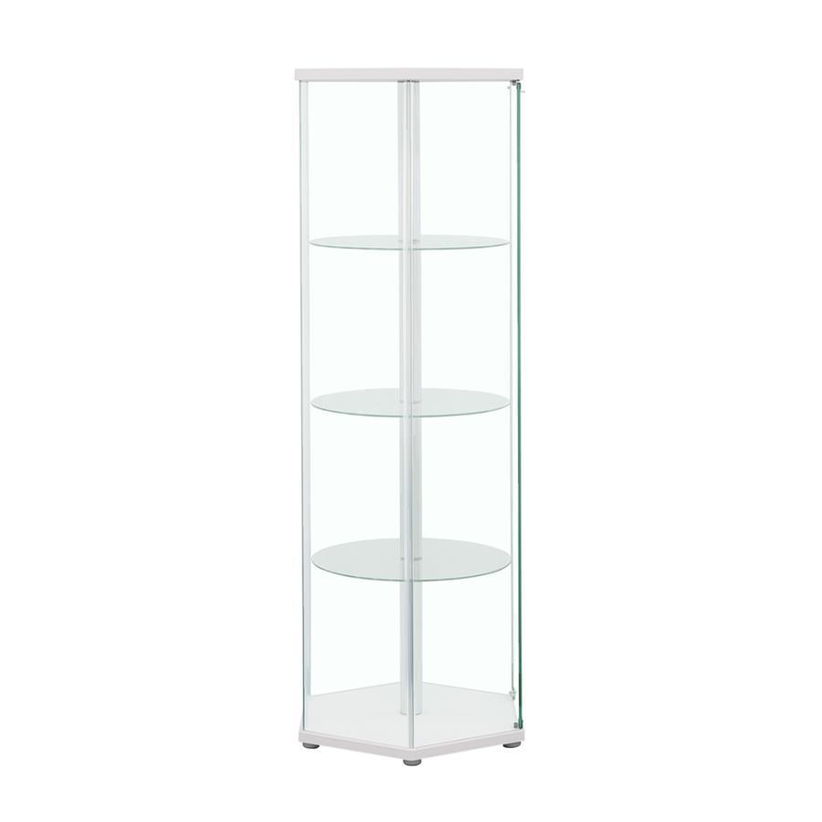Zahavah 4-Shelf Hexagonal Curio Cabinet