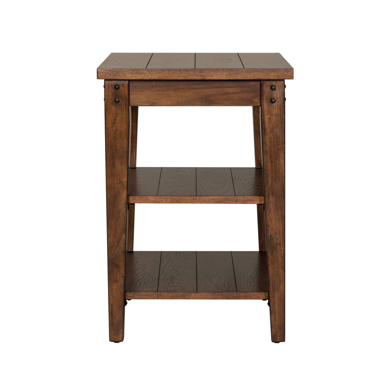 Lake House Tiered Table with Three Planked Shelves