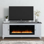Fireplace TV Consoles - 417 80" Console With Fire FTS - White