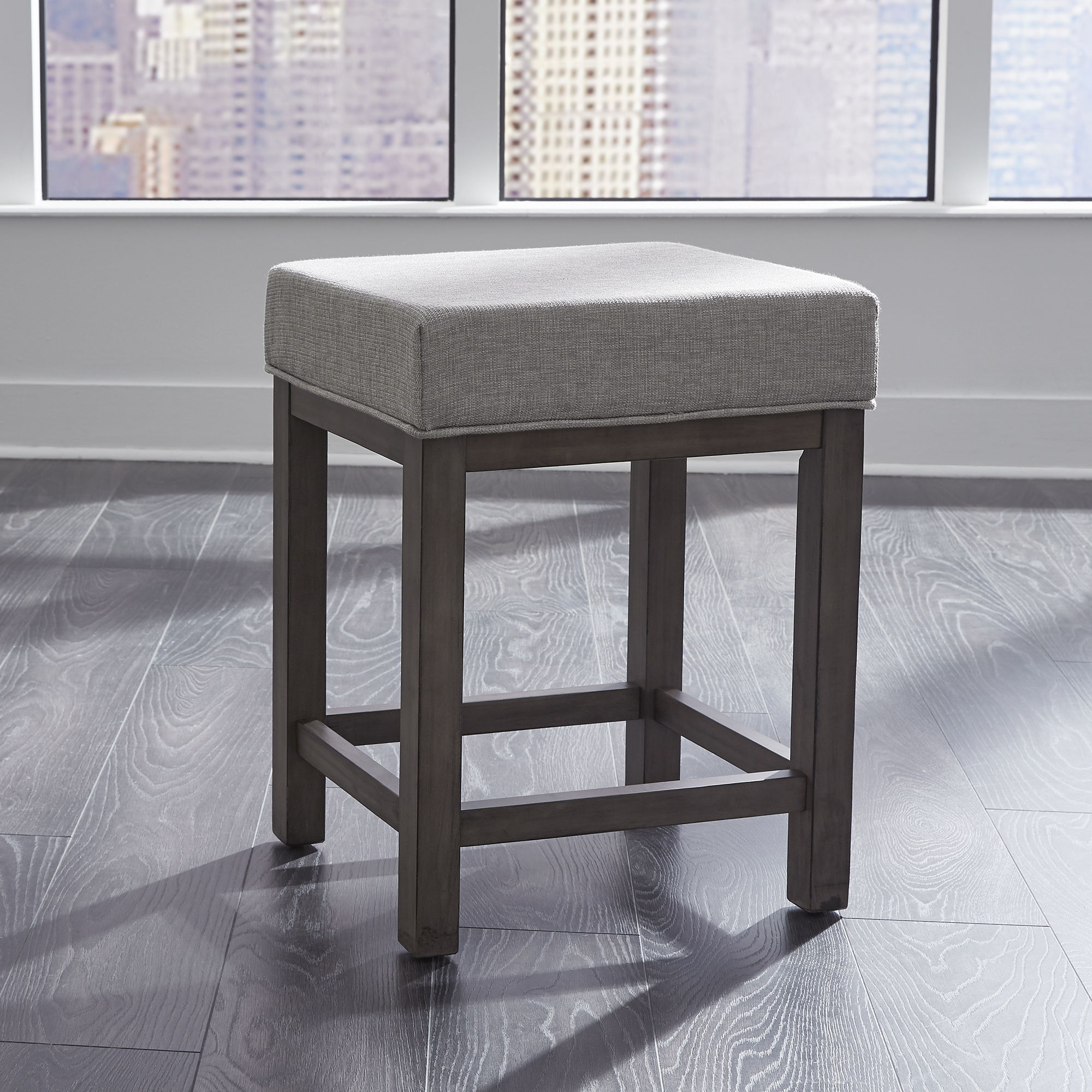 Tanners Creek - Upholstered Console Stool (Set of 3) - Dark Gray