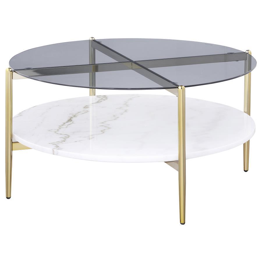 Jonelle Round Glass Top End Table
