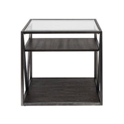 Arista End Table with Beveled Glass Top