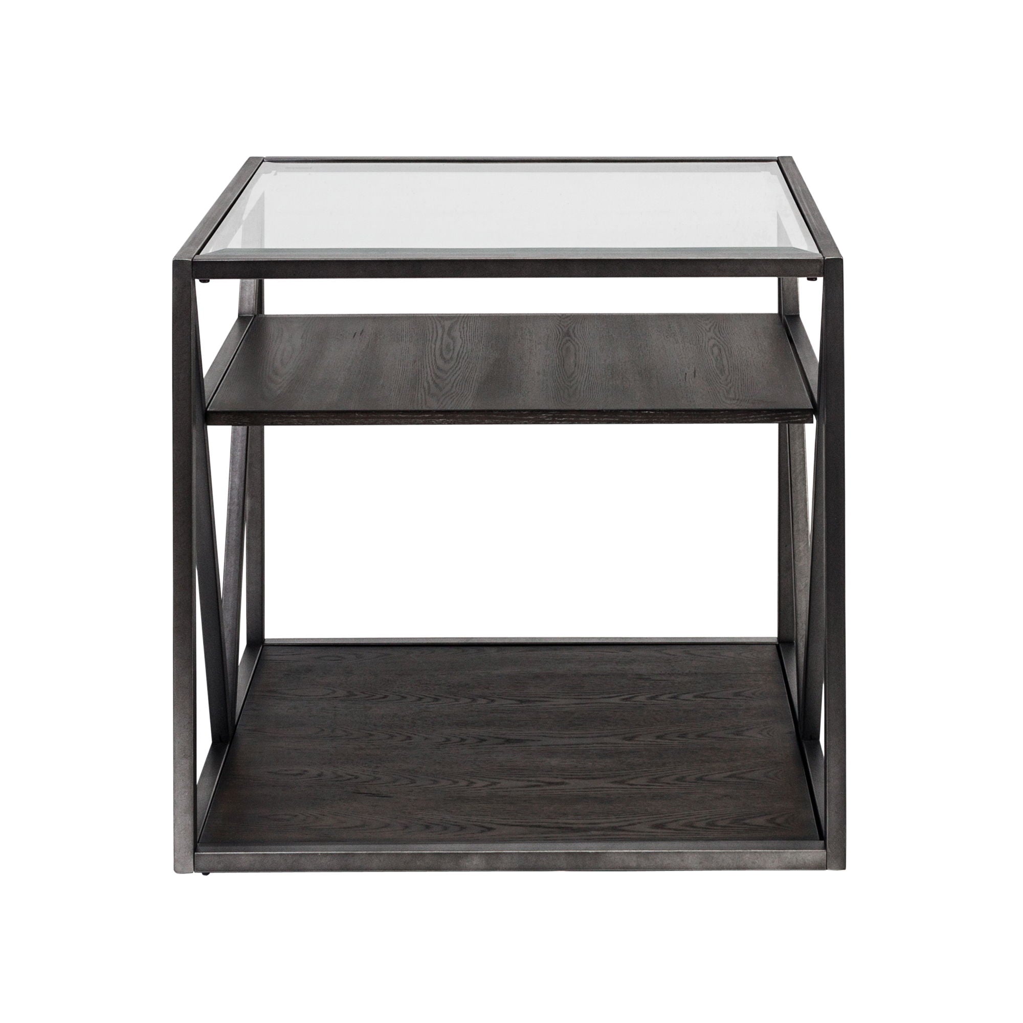Arista End Table with Beveled Glass Top