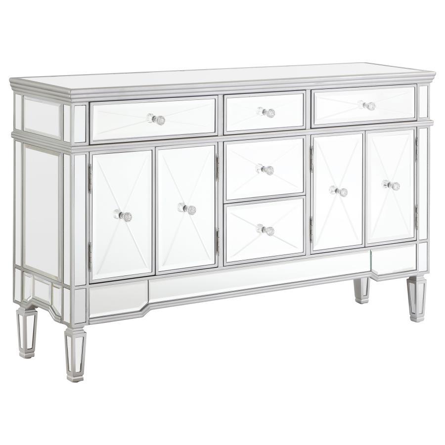 Duchess 5-Drawer Mirrored Storage Accent Cabinet