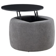 Tesoro Round Upholstered Lift Top Storage