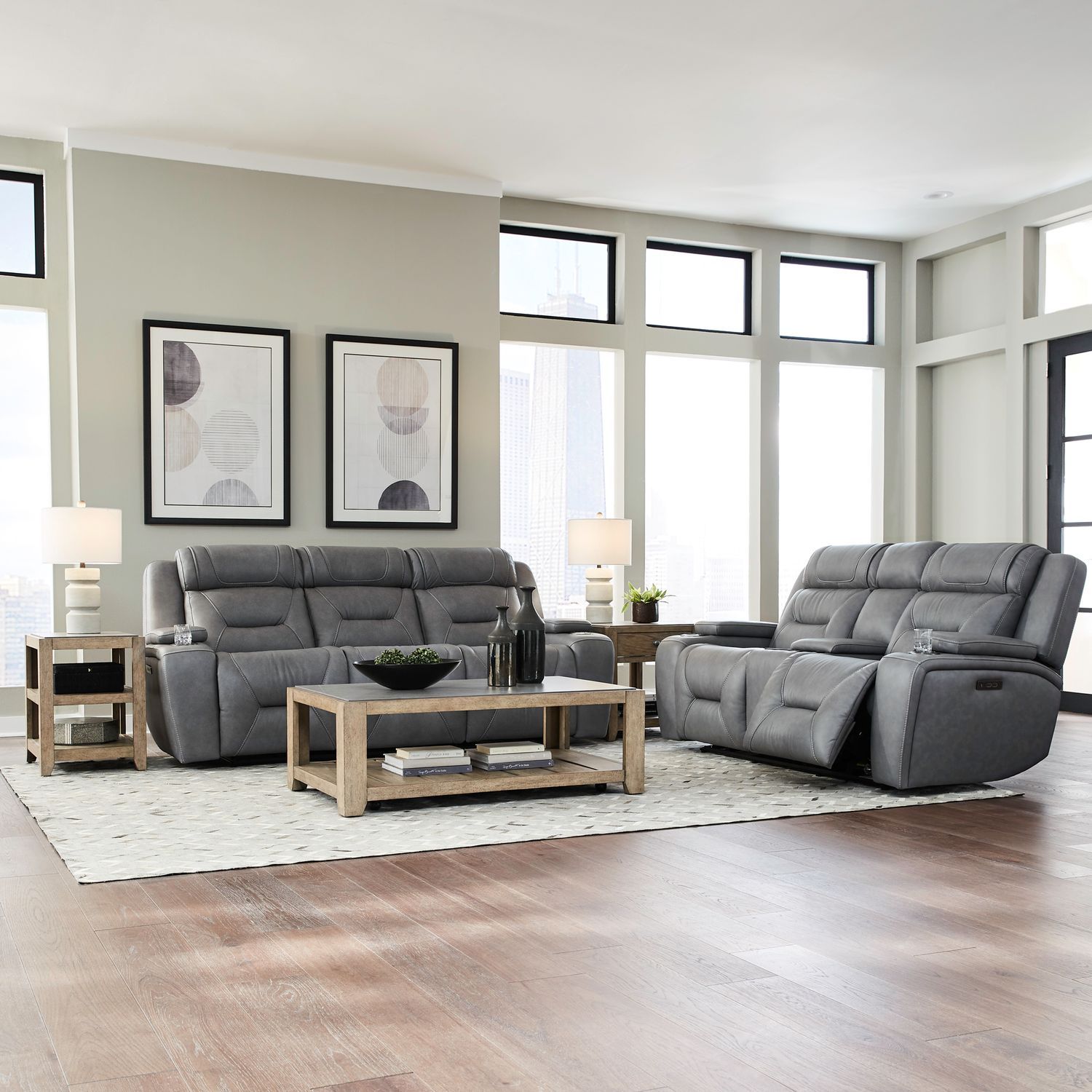 Chapman Sofa Set – Transitional Gray