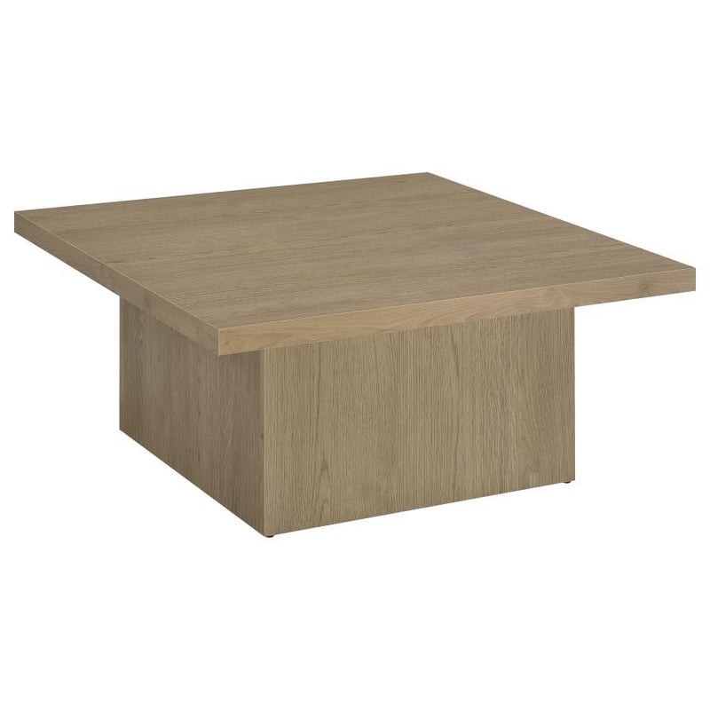 Rustic Mango Wood Square Table with Sturdy Block Base