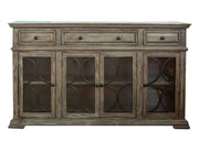 Bonanza - 4 Glass Doors & 3 Drawers Console
