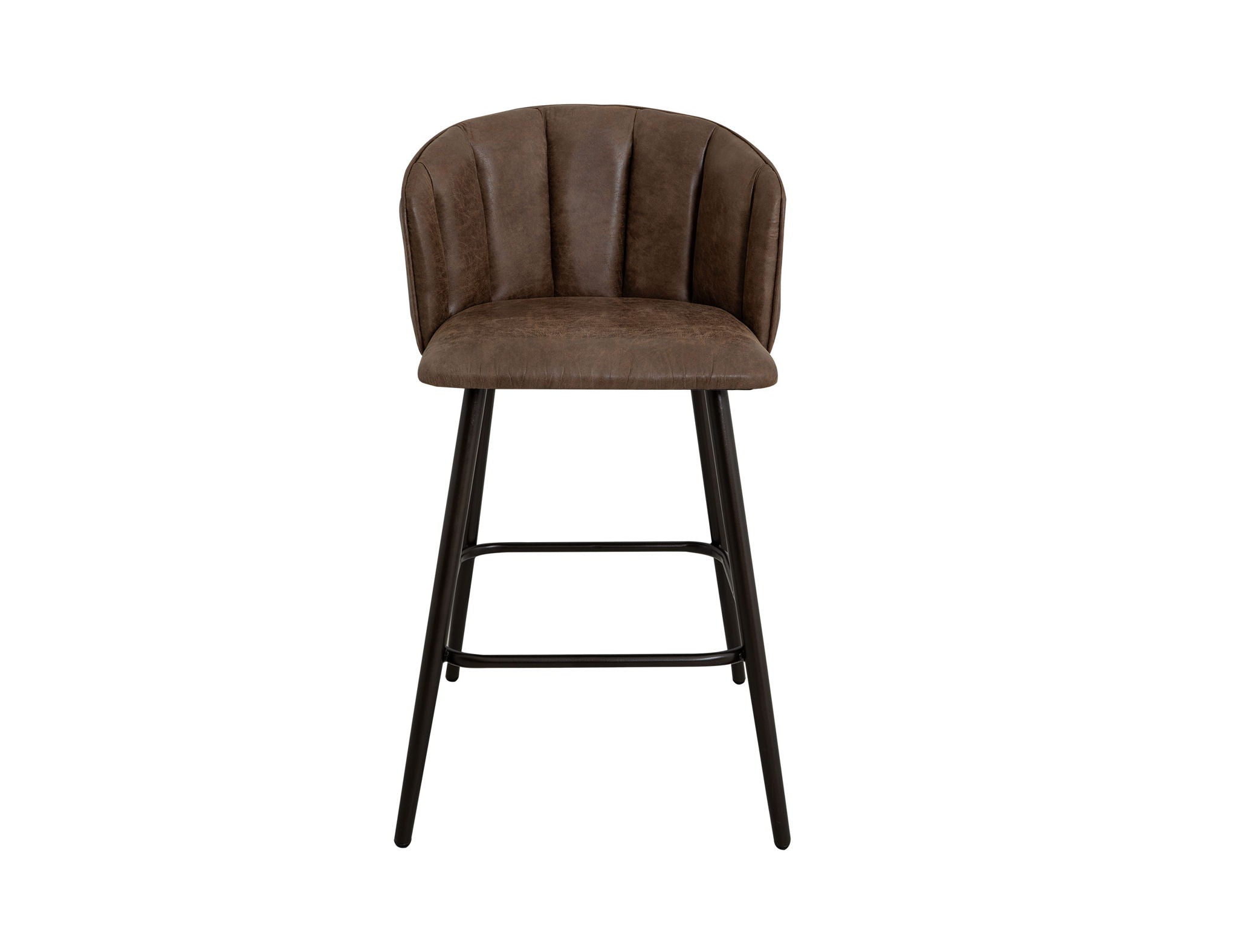 Tamesis Upholstered Barstool with Brown Faux Leather