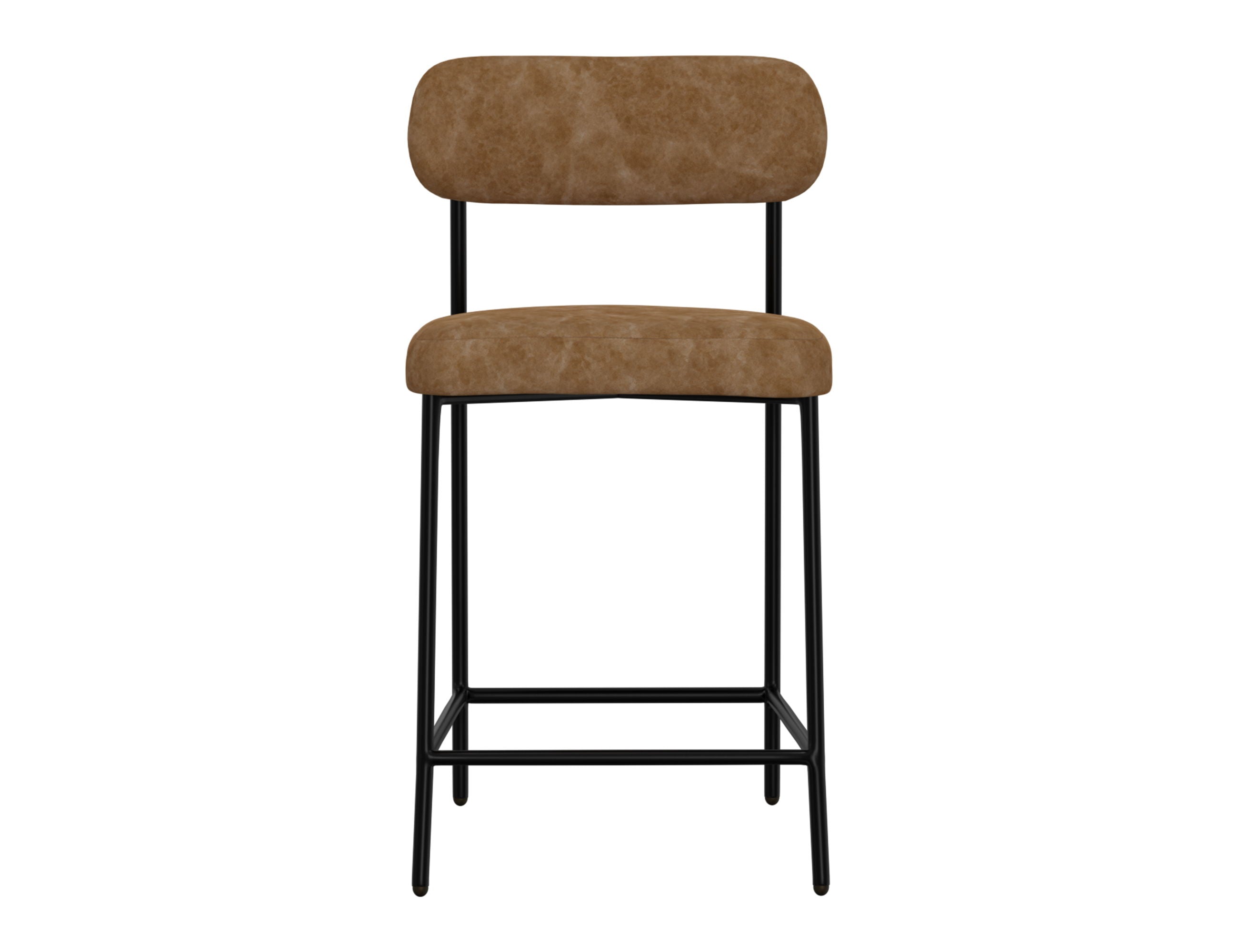 Upholstered Barstools with Wooden Frame & Metal Base - Seating - Bar Stool