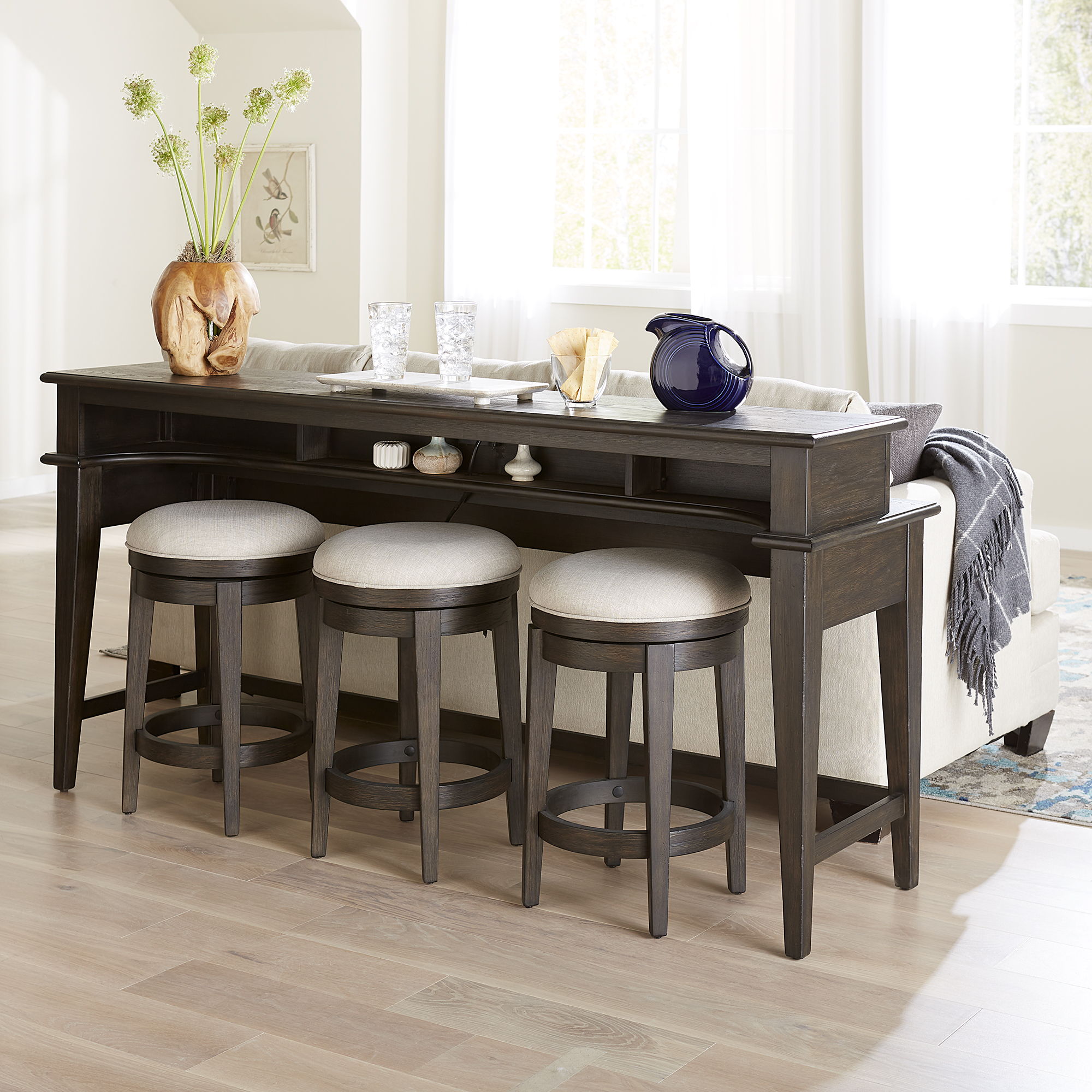 Mill Creek - 4 Piece Console Set Bar Console & 3 Stools