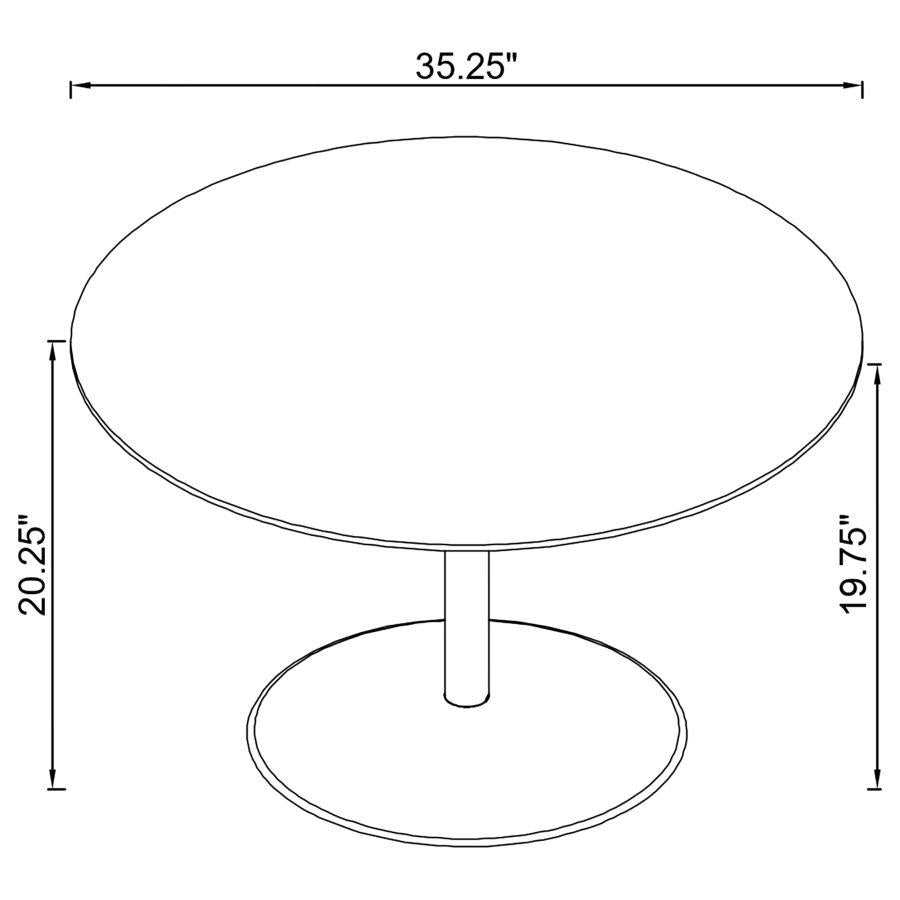 Round Metal End Table with Tempered Glass Top