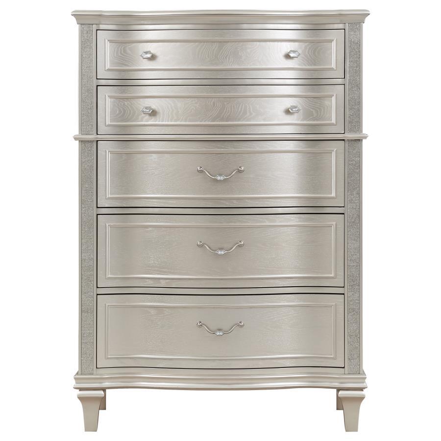 Evangeline 6-Drawer Bedroom Chest in Silver Oak