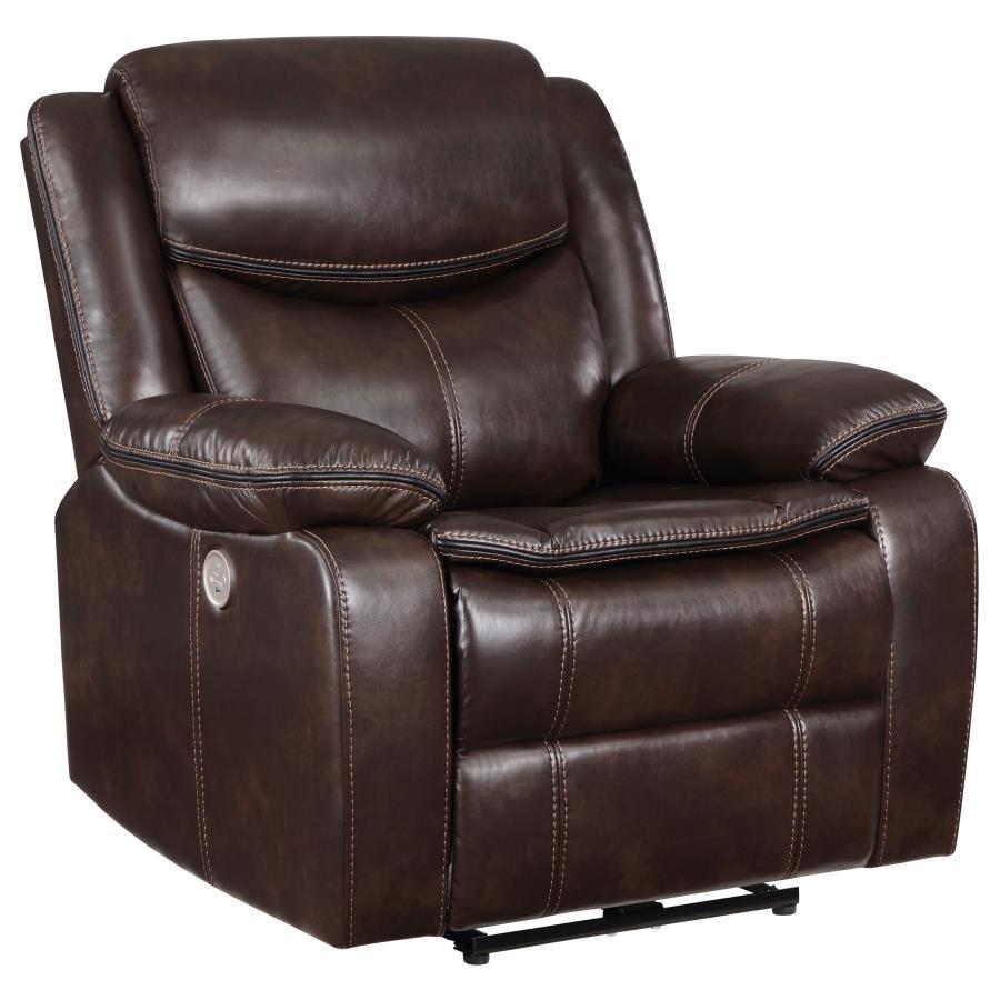 Sycamore Dark Gray Upholstered Power Recliner Chair