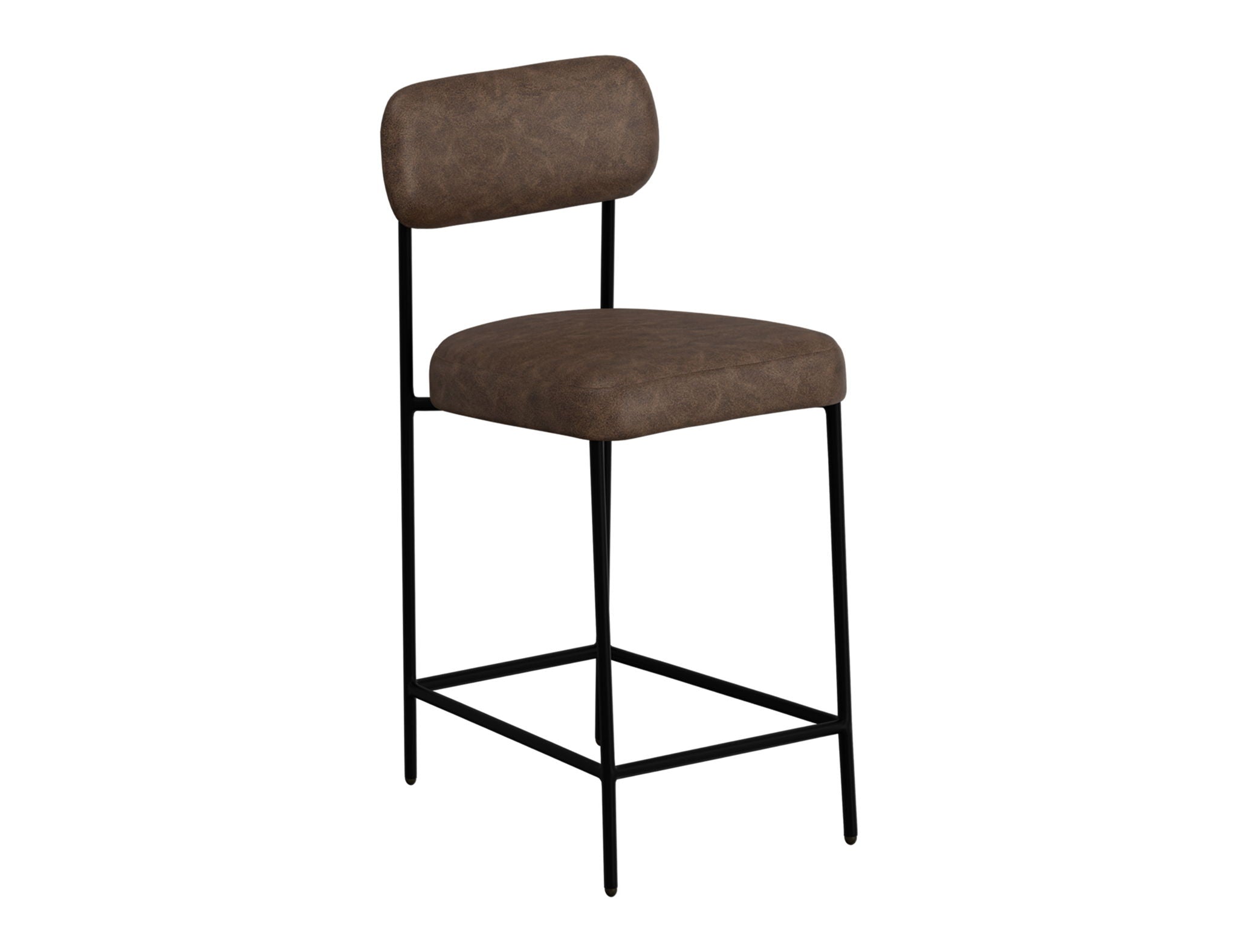 Upholstered Barstools with Wooden Frame & Metal Base - Seating - Bar Stool