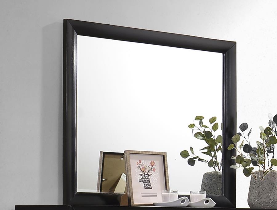 Briana Dresser Mirror in Black with Timeless Fram