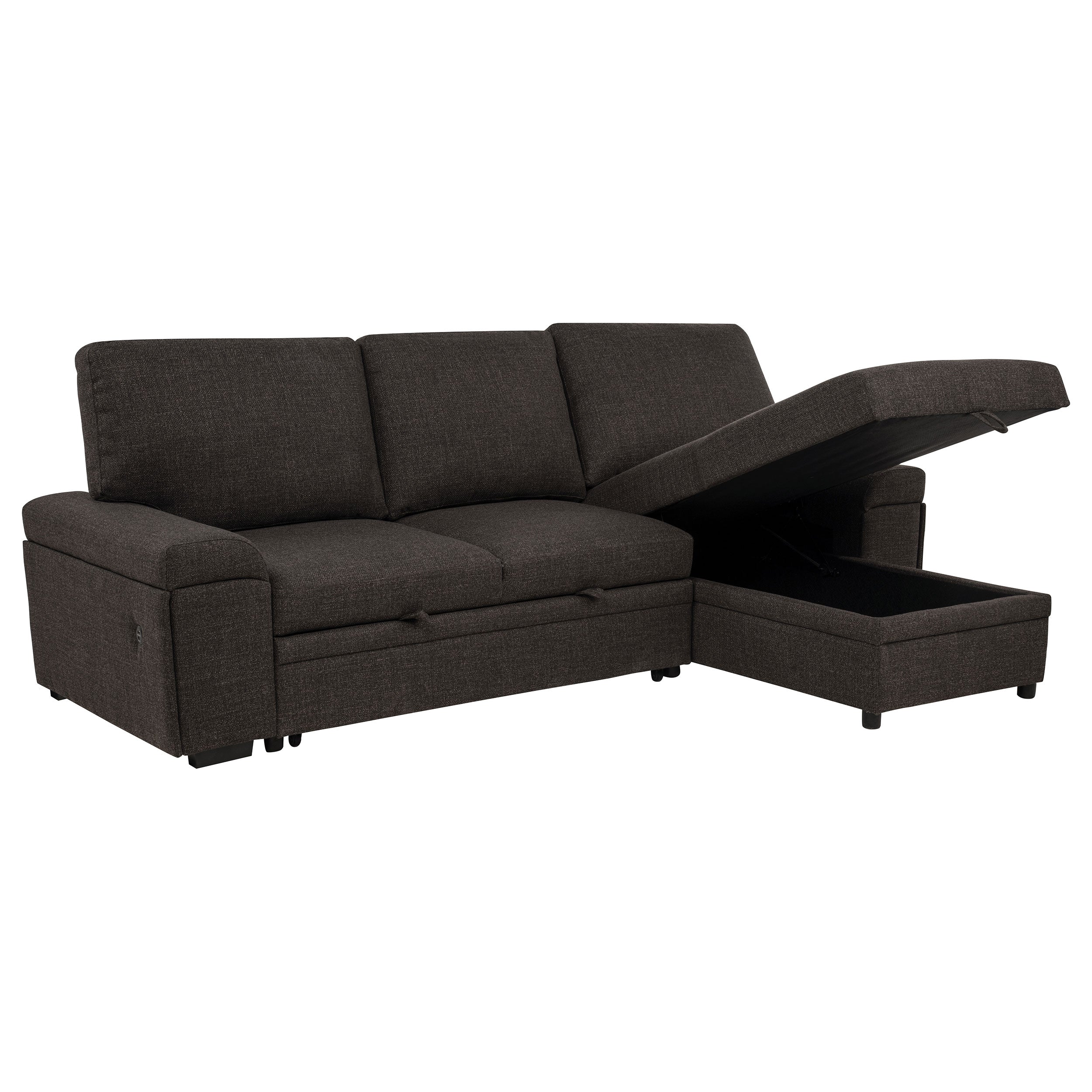 Demko Sleeper Sectional Sofa with Speaker & Storage Chaise
