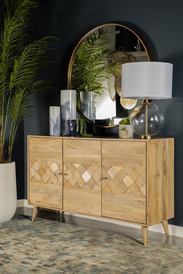 Alyssum 3-Door Mango Wood Accent Cabinet