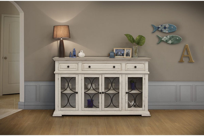 Bonanza - 4 Glass Doors & 3 Drawers Console