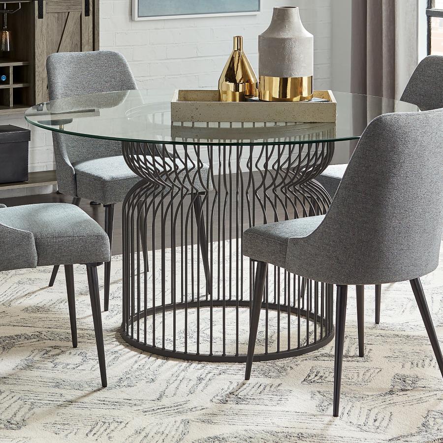 Granvia - Round Glass Top Metal Dining Table