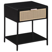 Amherst 1-Drawer Radio Weave Rattan Metal Side Table