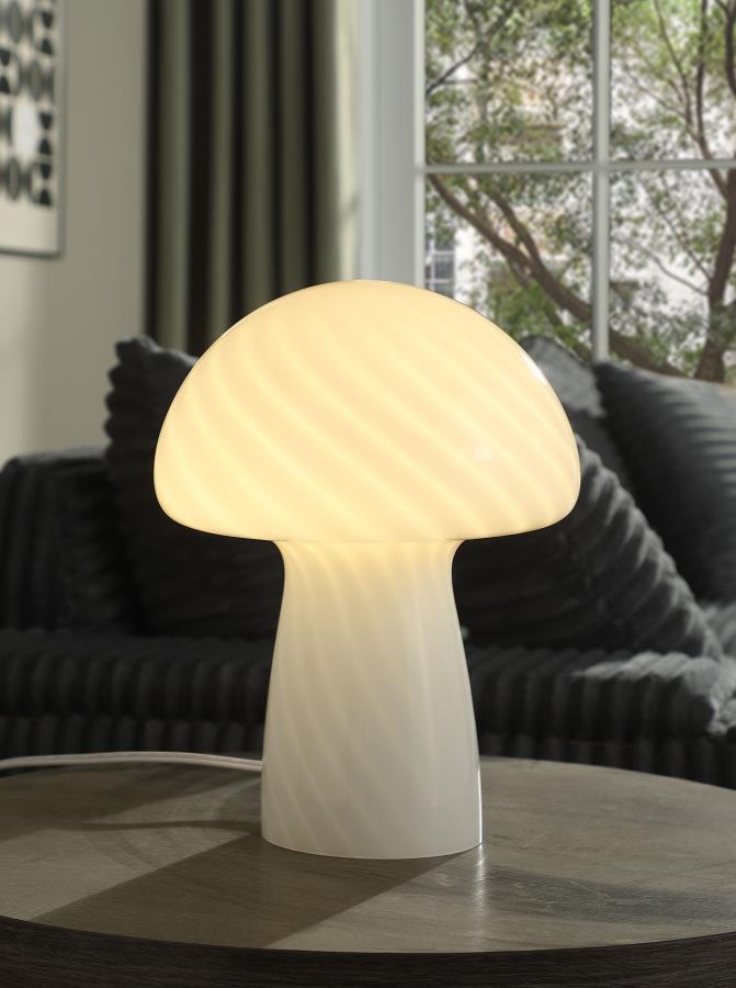 Kanaby - Mushroom Shaped Glass Bedside Table Lamp