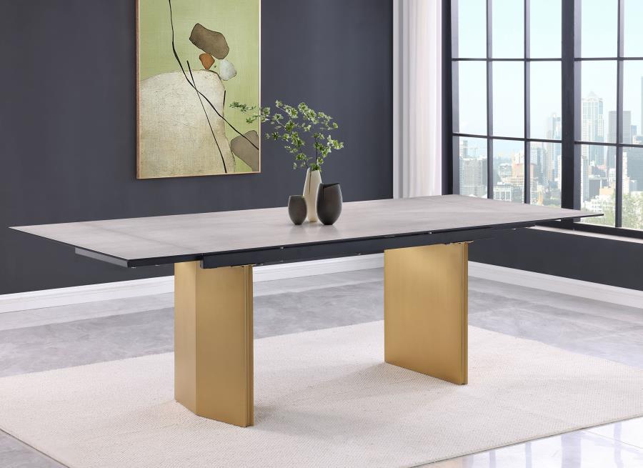 Vesa Glass Top Extension Dining Table