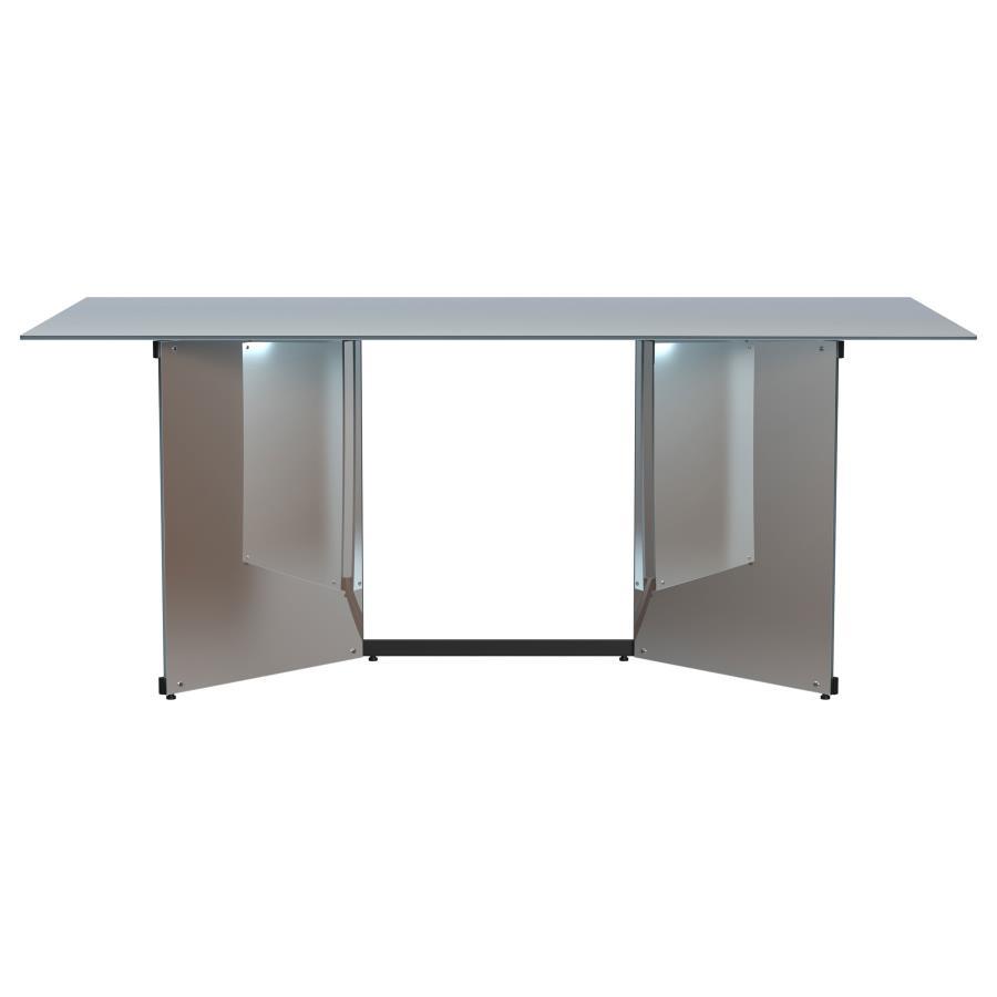 Emery - Rectangular Mirrored Dining Table in Silver