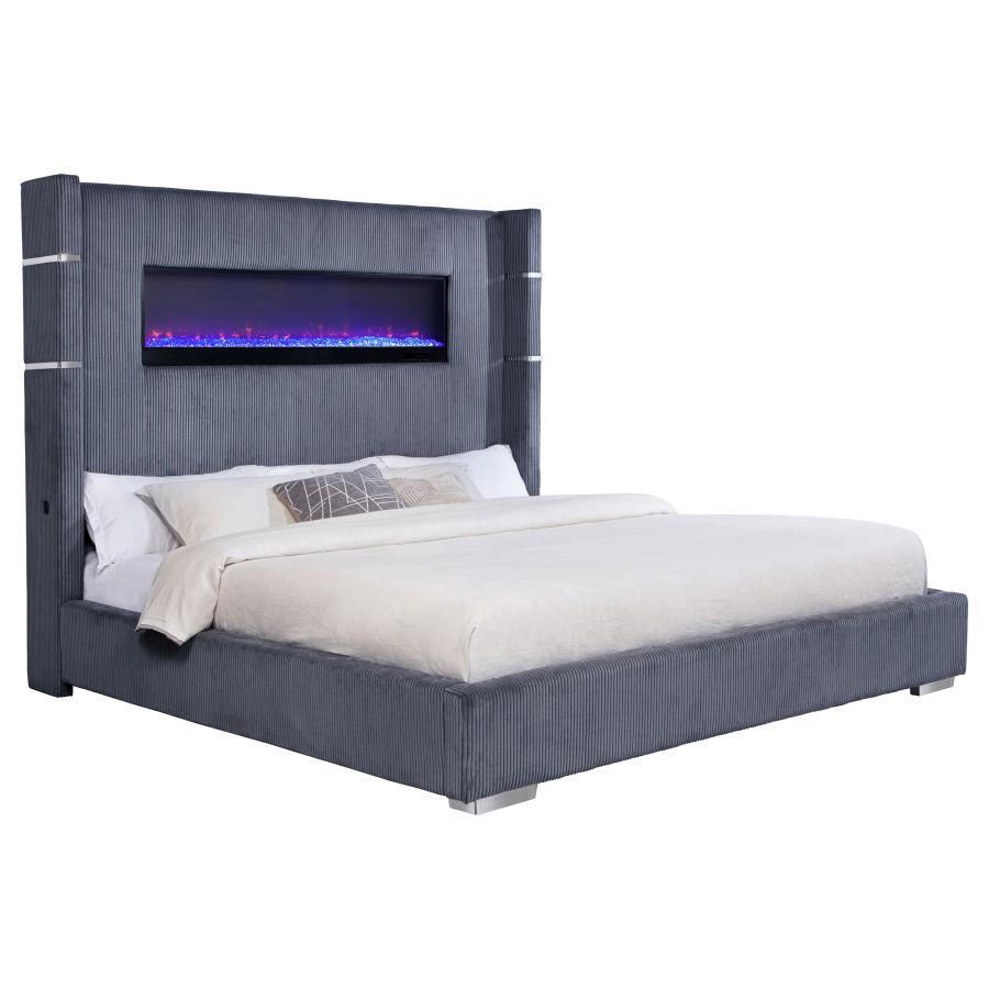 Tisdall Queen Upholstered Fireplace Bed