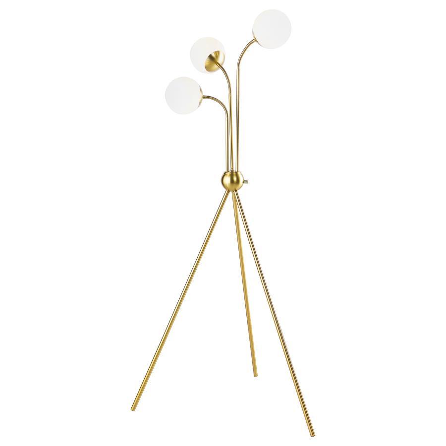 Miley - Mid-Century Modern Gold Tripod Floor Lamp