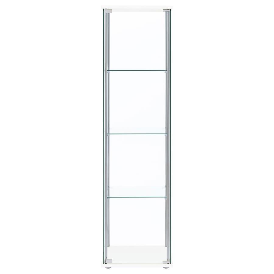 4-Shelf Glass Curio Cabinet with Cappuccino