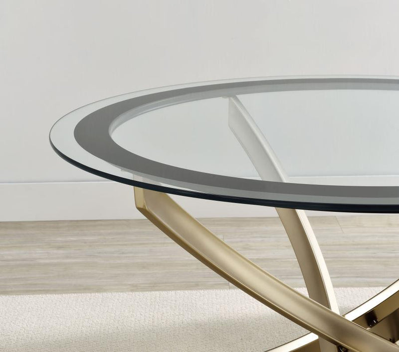 Brooke Round Glass Top Coffee Table