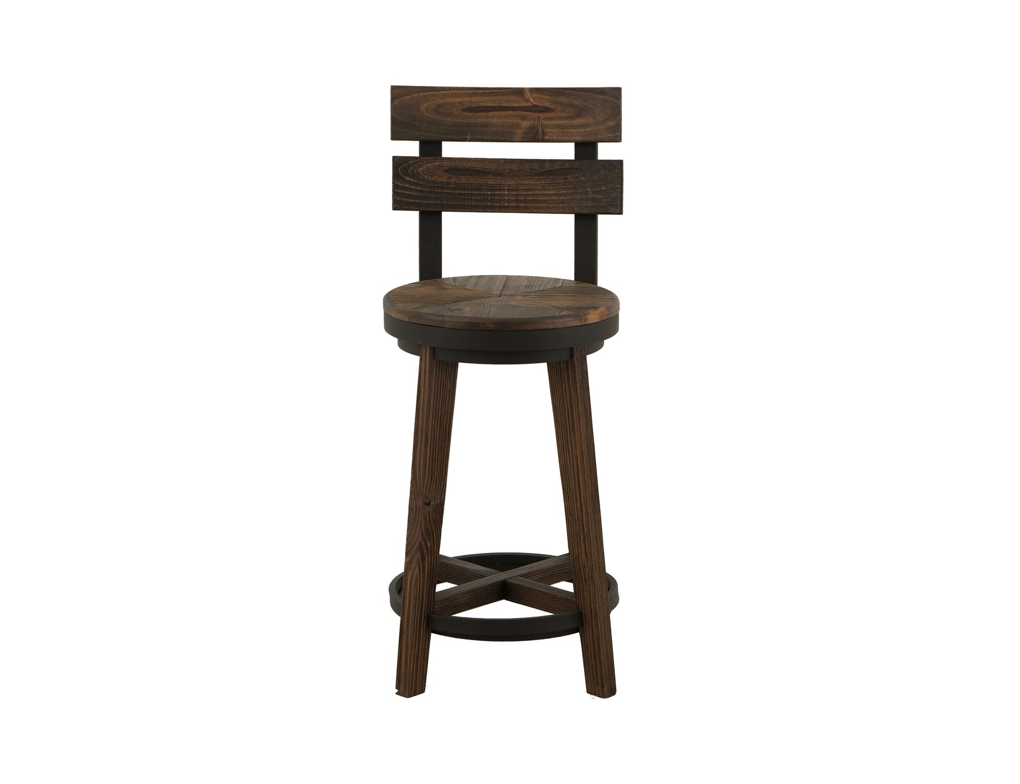Dutton Barstool Set of 2 with Rustic Wood